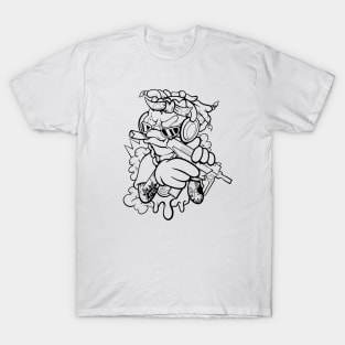 Dope masked off Slluks character is ready for war illustration T-Shirt